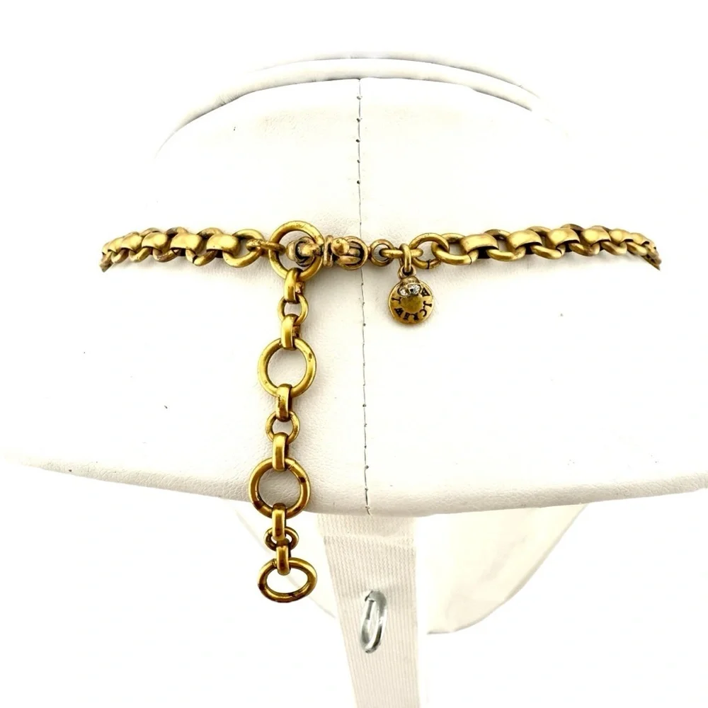 J. Crew Black, Gold, and Faux Pearl Teardrop Necklace
